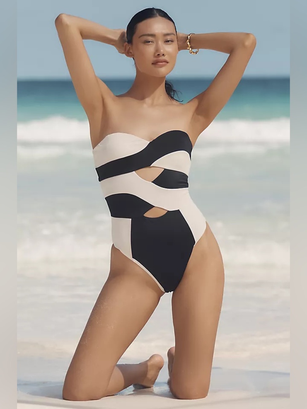 Anthropologie Celandine Leona Colorblock One-Piece Swimsuit‎ NWOT XS